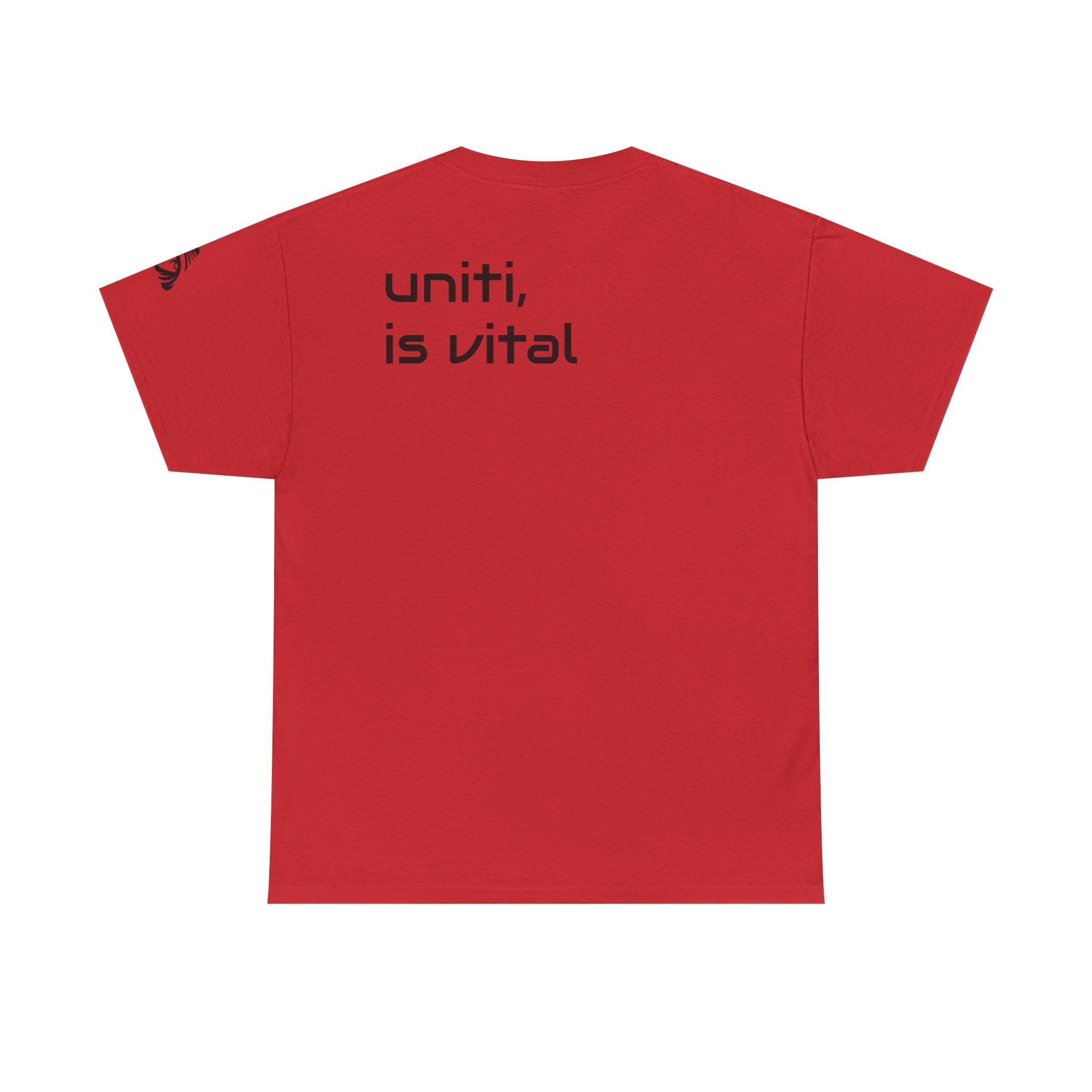 Anime Girl & Bear Graphic Tee — “uniti, is vital” Statement Shirt