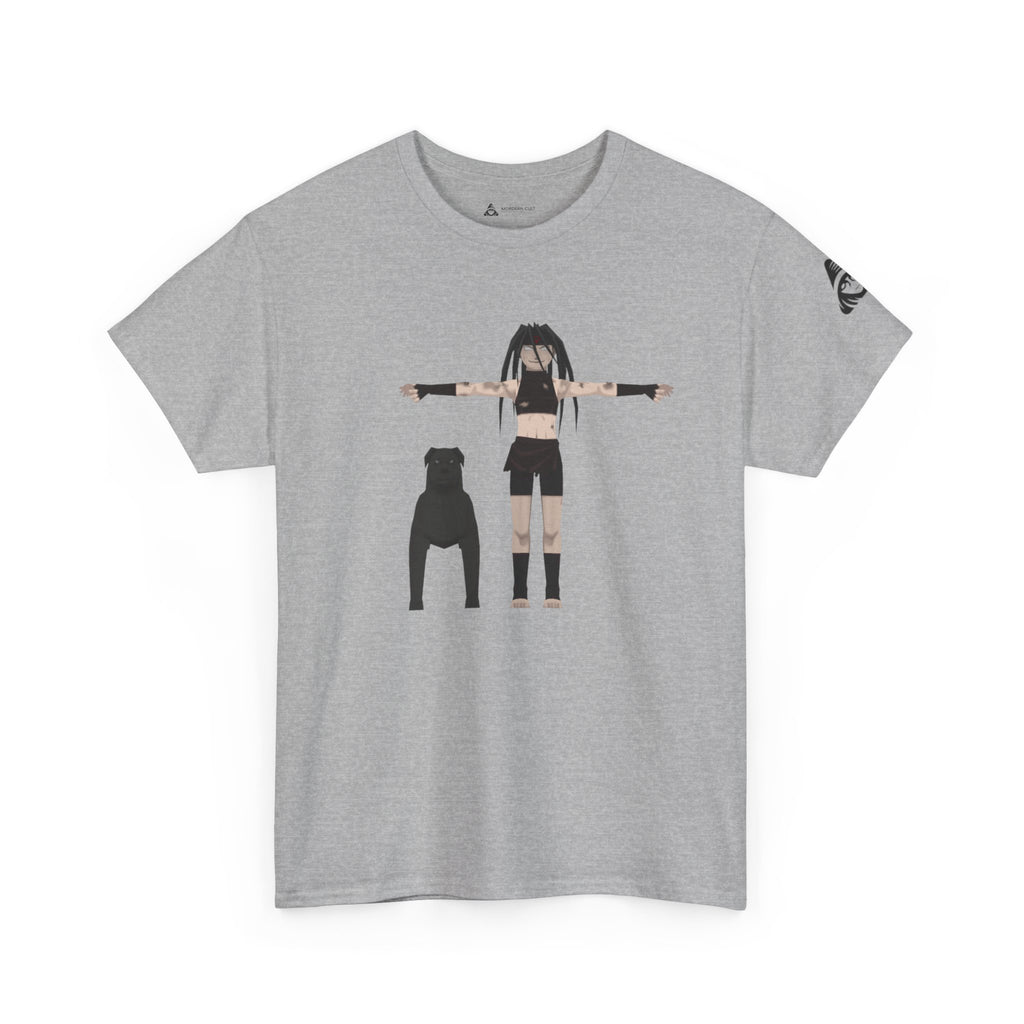 Anime Girl & Bear Graphic Tee — “uniti, is vital” Statement Shirt