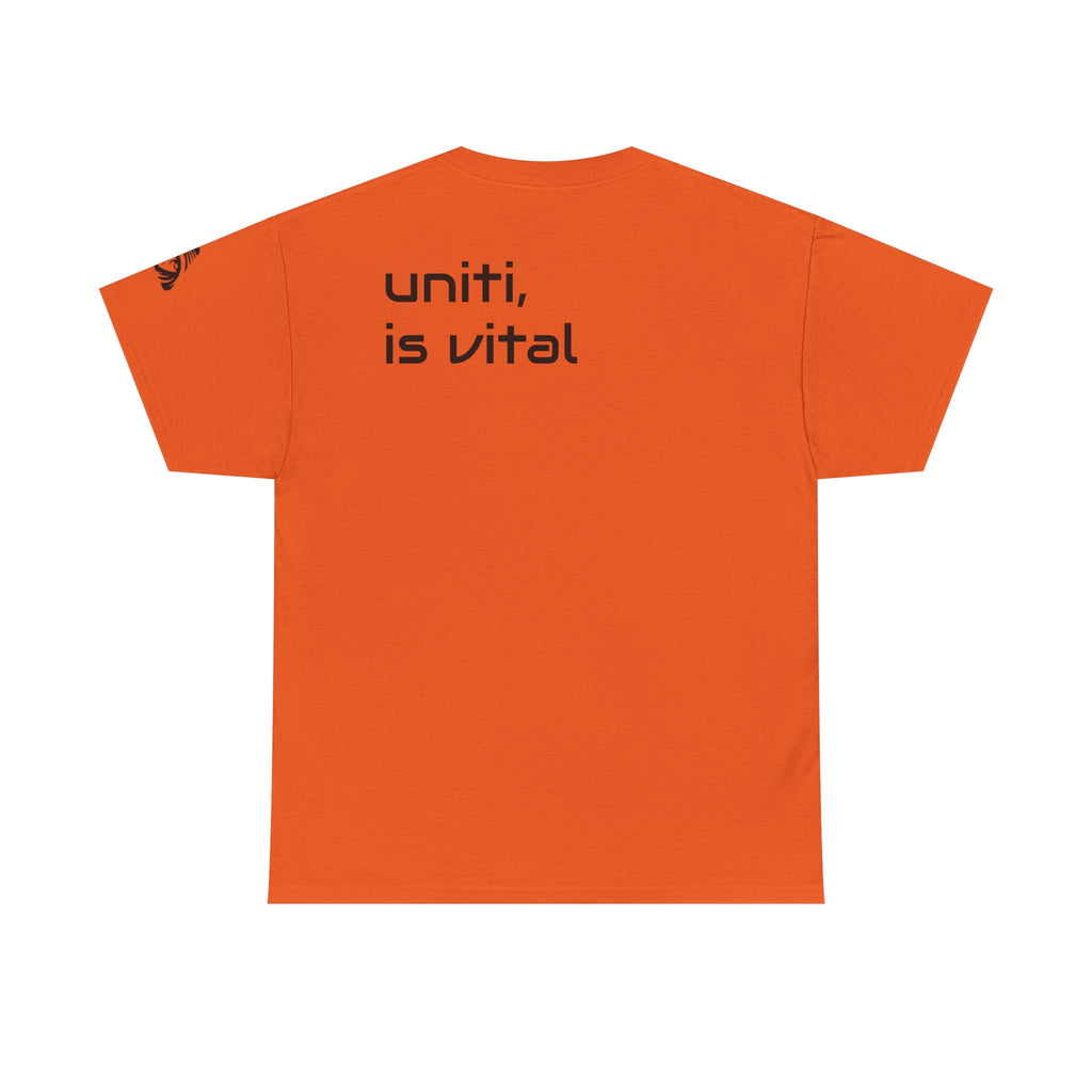 Anime Girl & Bear Graphic Tee — “uniti, is vital” Statement Shirt