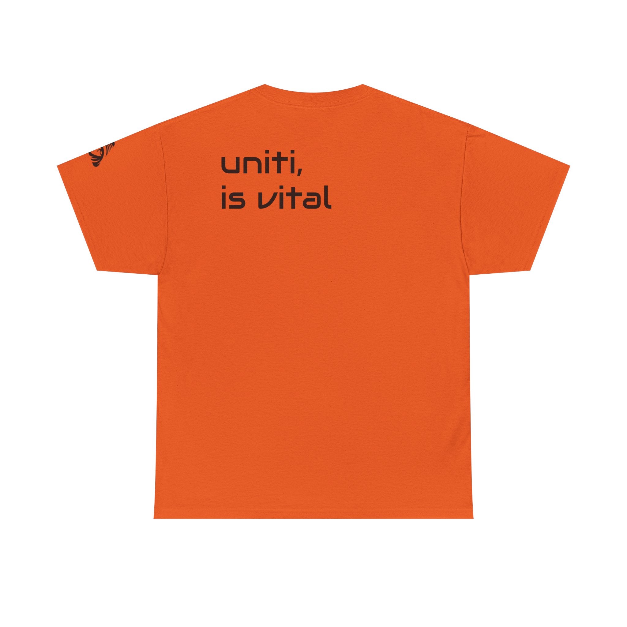 Anime Girl & Bear Graphic Tee — “uniti, is vital” Statement Shirt