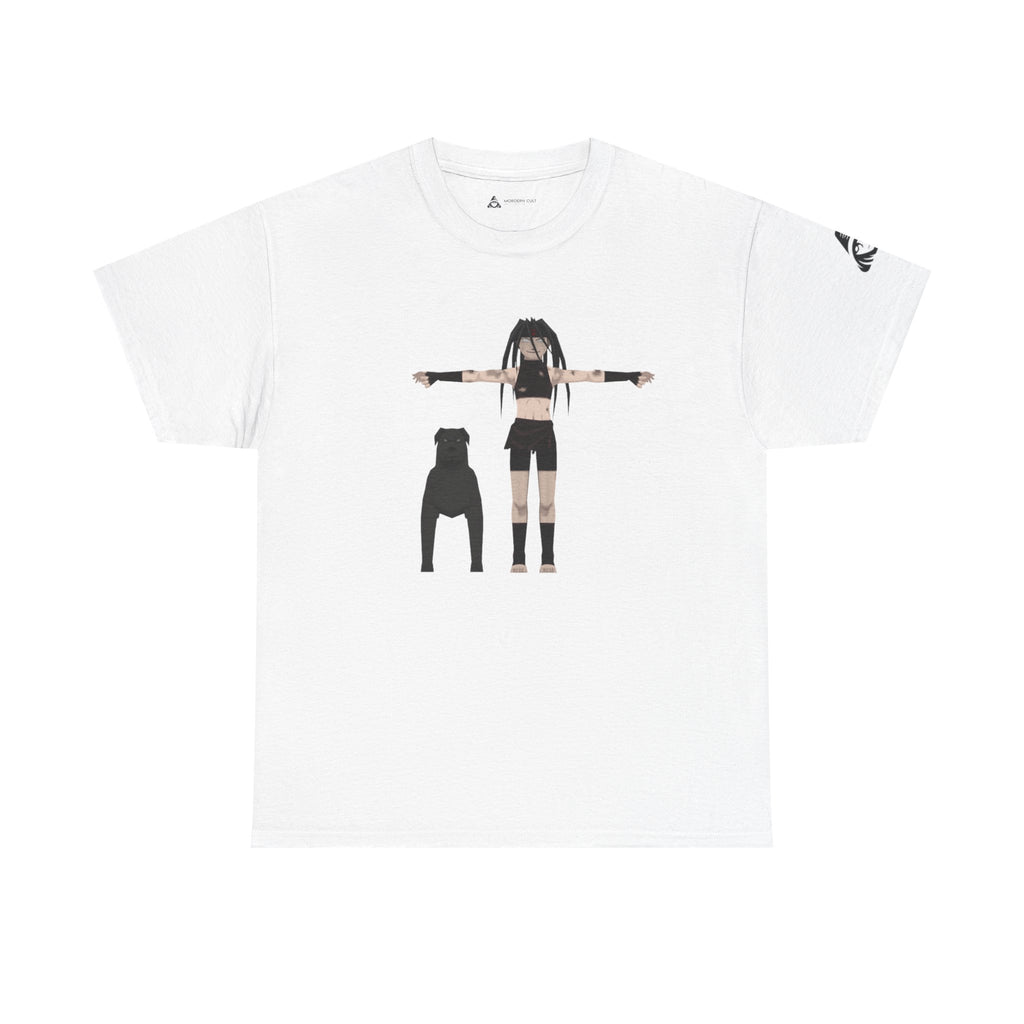 Anime Girl & Bear Graphic Tee — “uniti, is vital” Statement Shirt