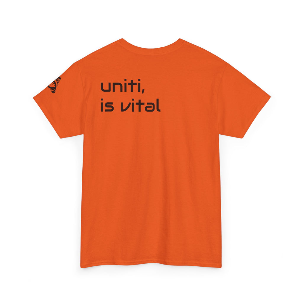 Anime Girl & Bear Graphic Tee — “uniti, is vital” Statement Shirt