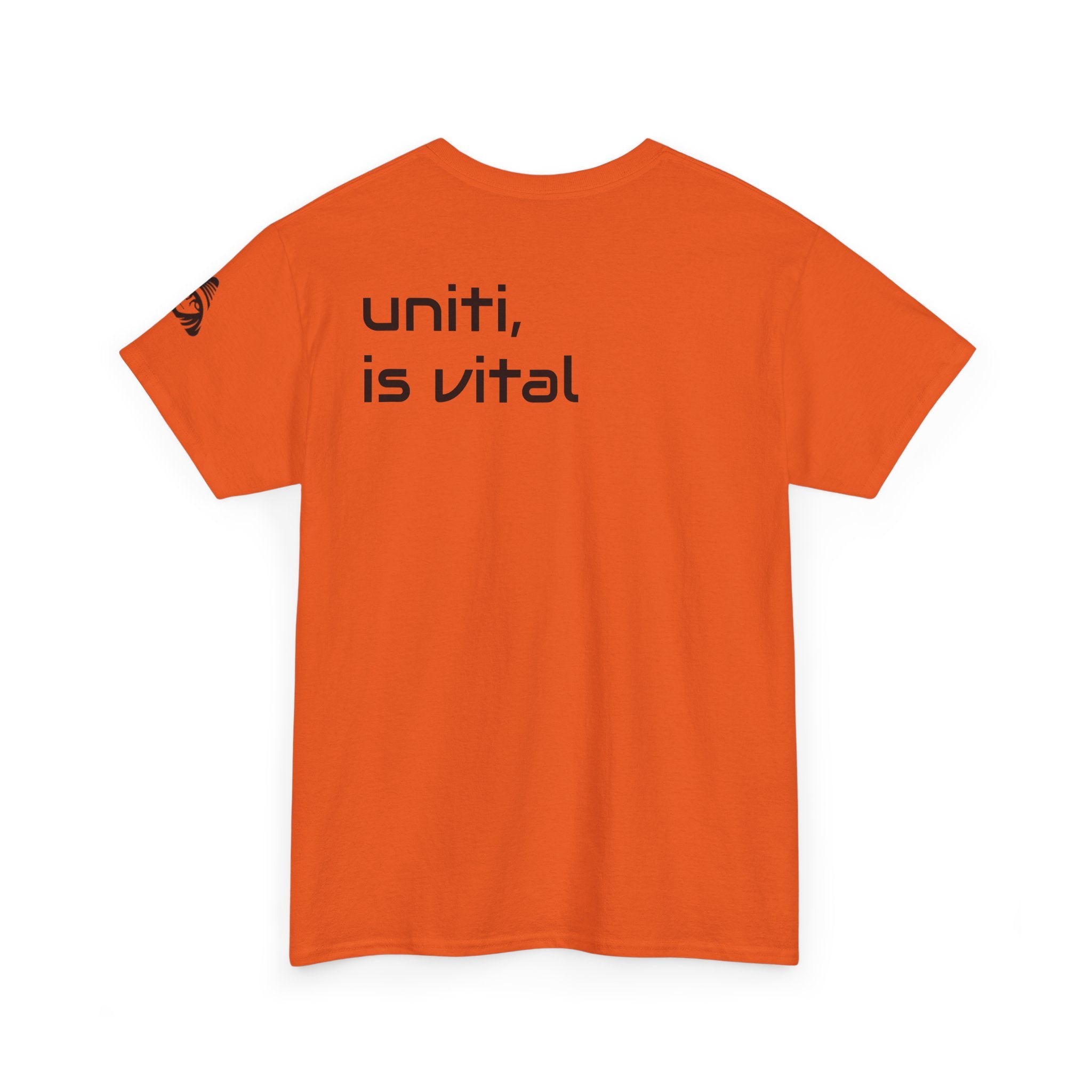 Anime Girl & Bear Graphic Tee — “uniti, is vital” Statement Shirt