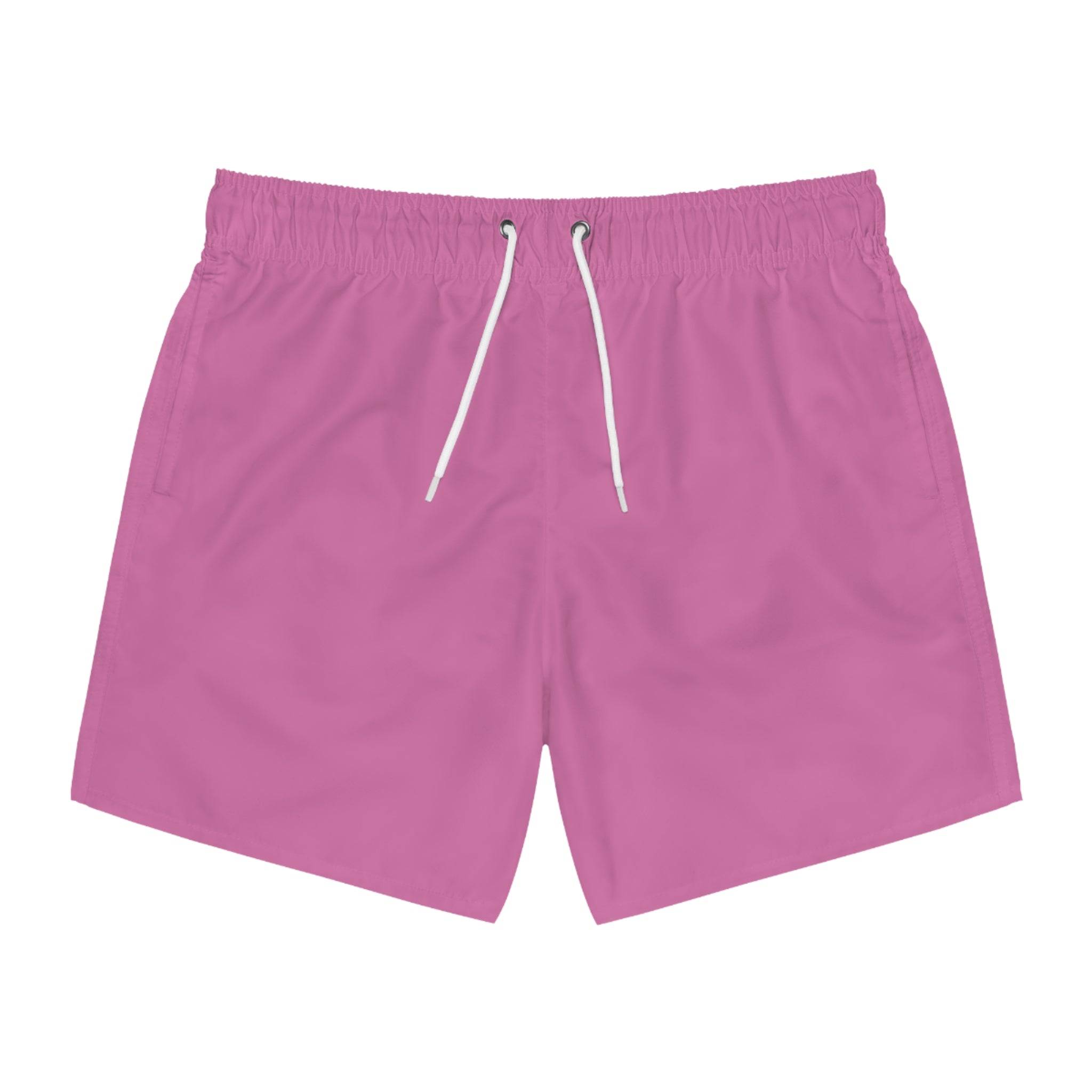 Pink Swim Trunks — Solid All-Over-Print Beach Shorts