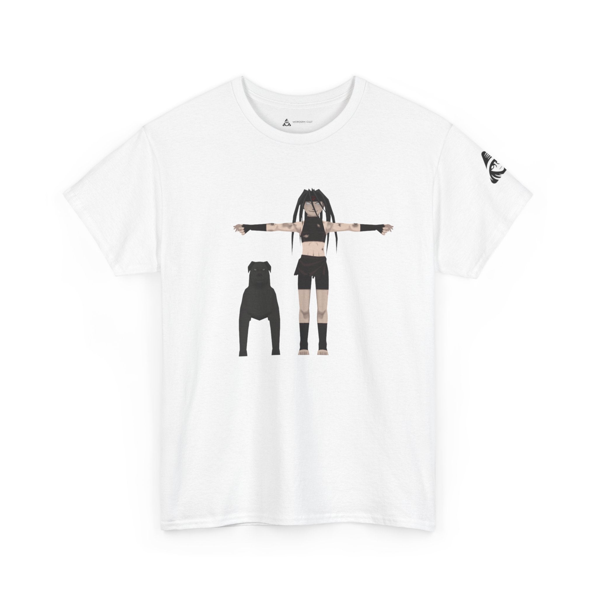 Anime Girl & Bear Graphic Tee — “uniti, is vital” Statement Shirt