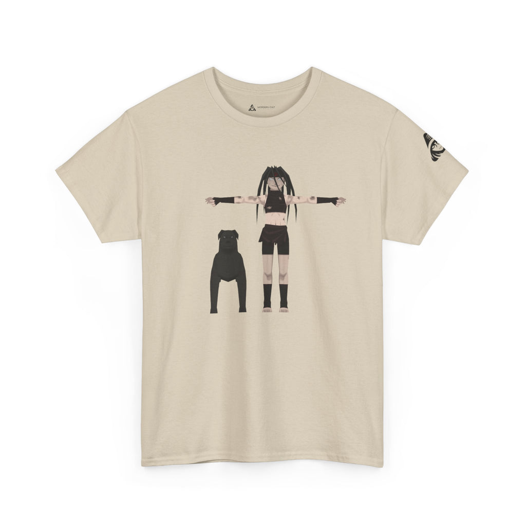 Anime Girl & Bear Graphic Tee — “uniti, is vital” Statement Shirt