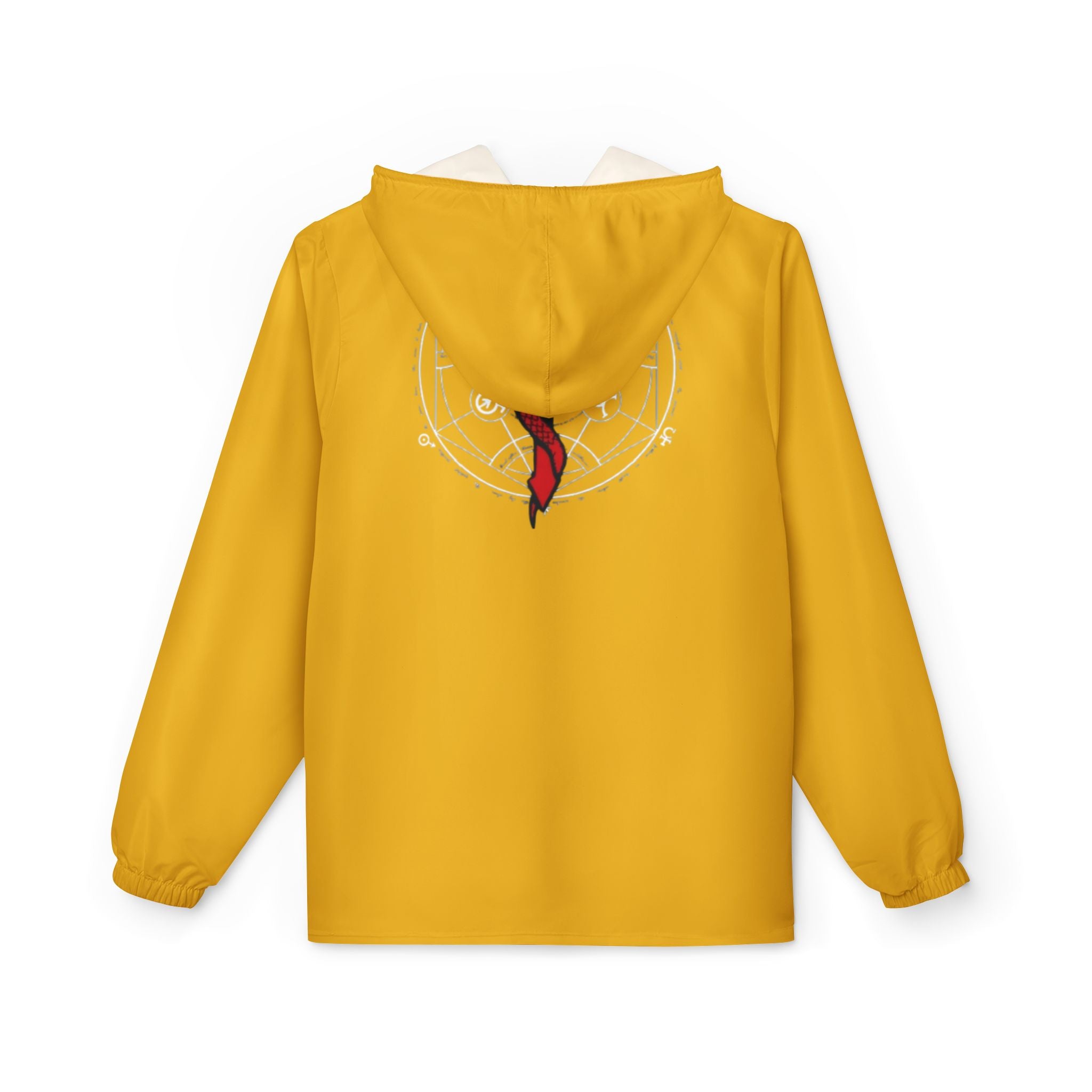 Golden Compass Windbreaker Jacket – Lightweight Hooded Outdoor Shell with Back Emblem