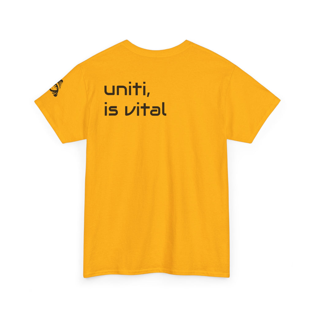 Anime Girl & Bear Graphic Tee — “uniti, is vital” Statement Shirt