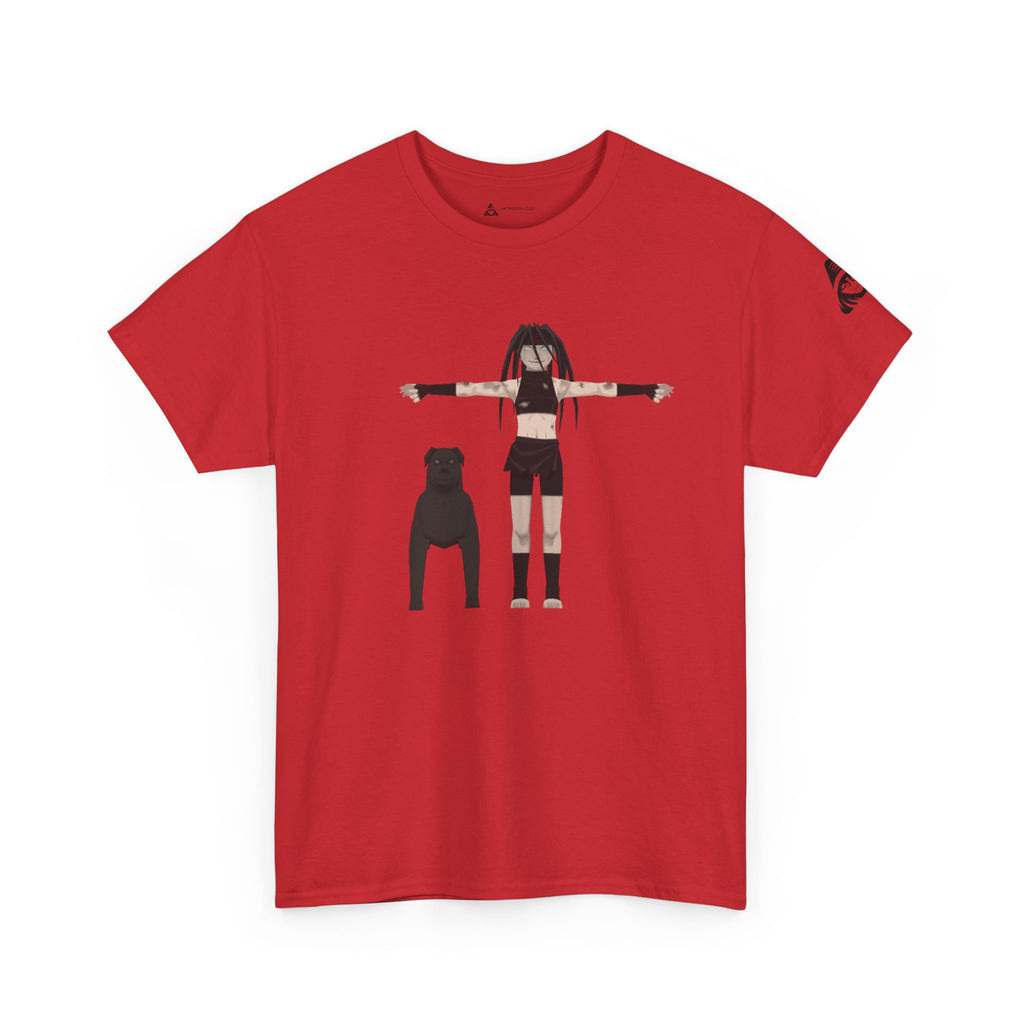 Anime Girl & Bear Graphic Tee — “uniti, is vital” Statement Shirt