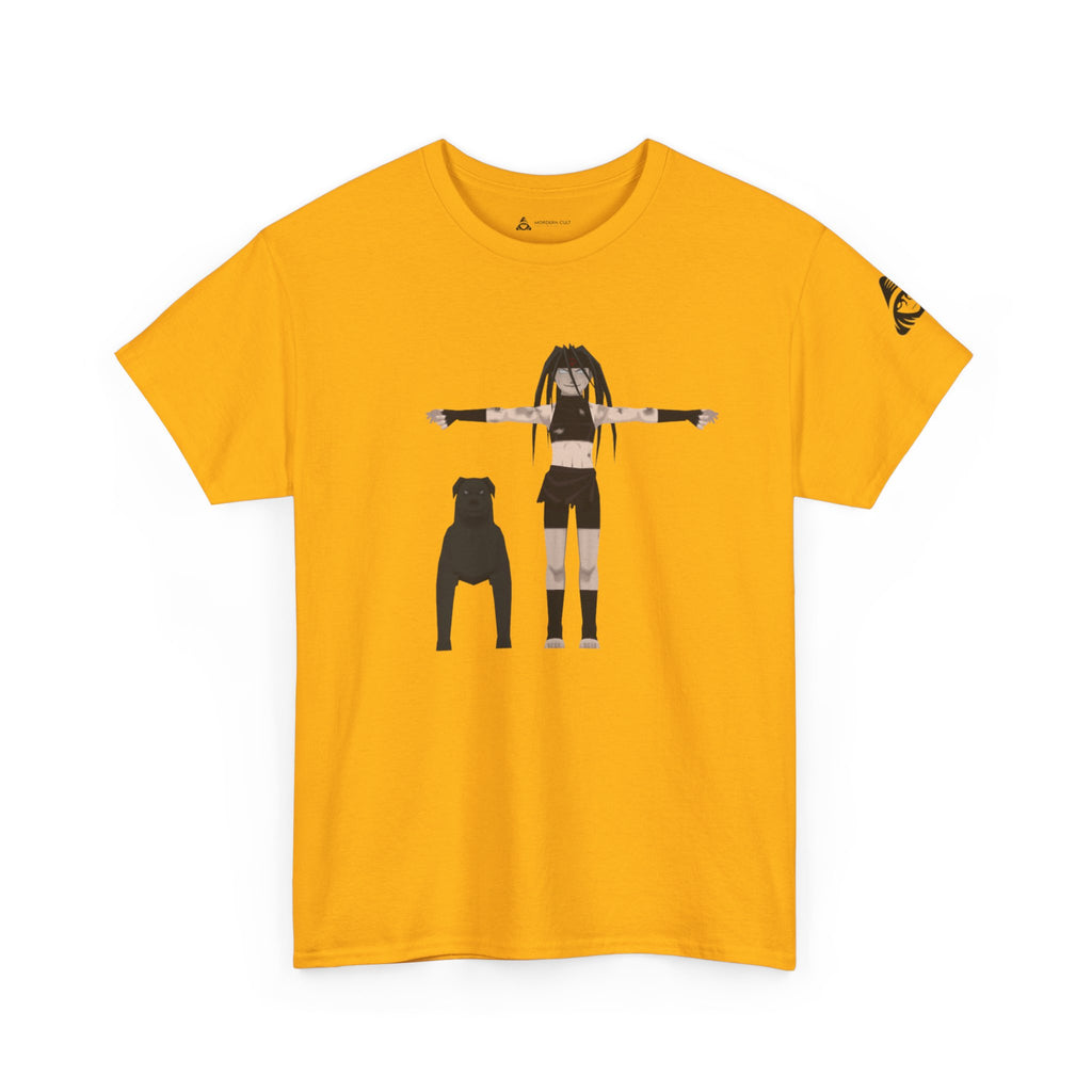 Anime Girl & Bear Graphic Tee — “uniti, is vital” Statement Shirt