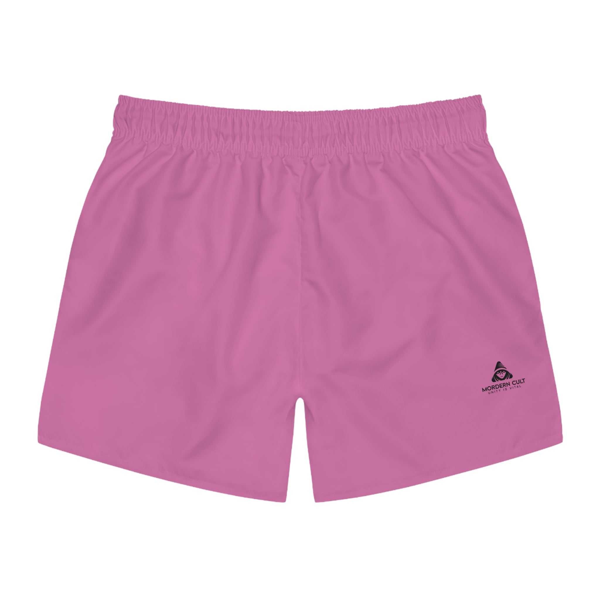 Pink Swim Trunks — Solid All-Over-Print Beach Shorts