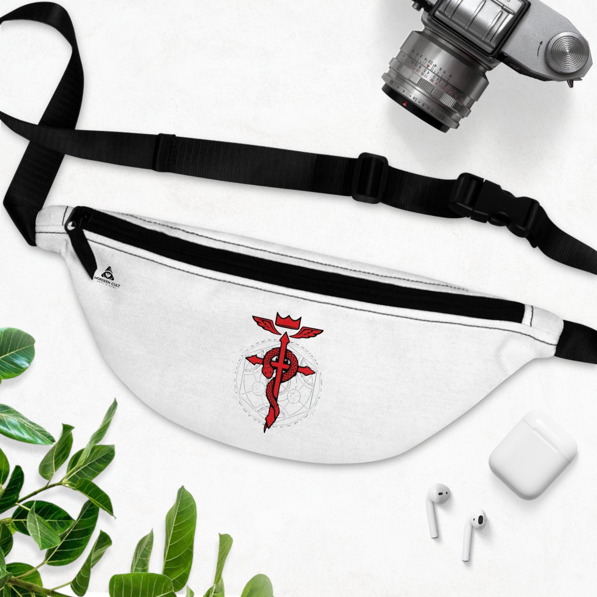 Fanny Pack — Red Alchemical Cross Emblem Waist Bag