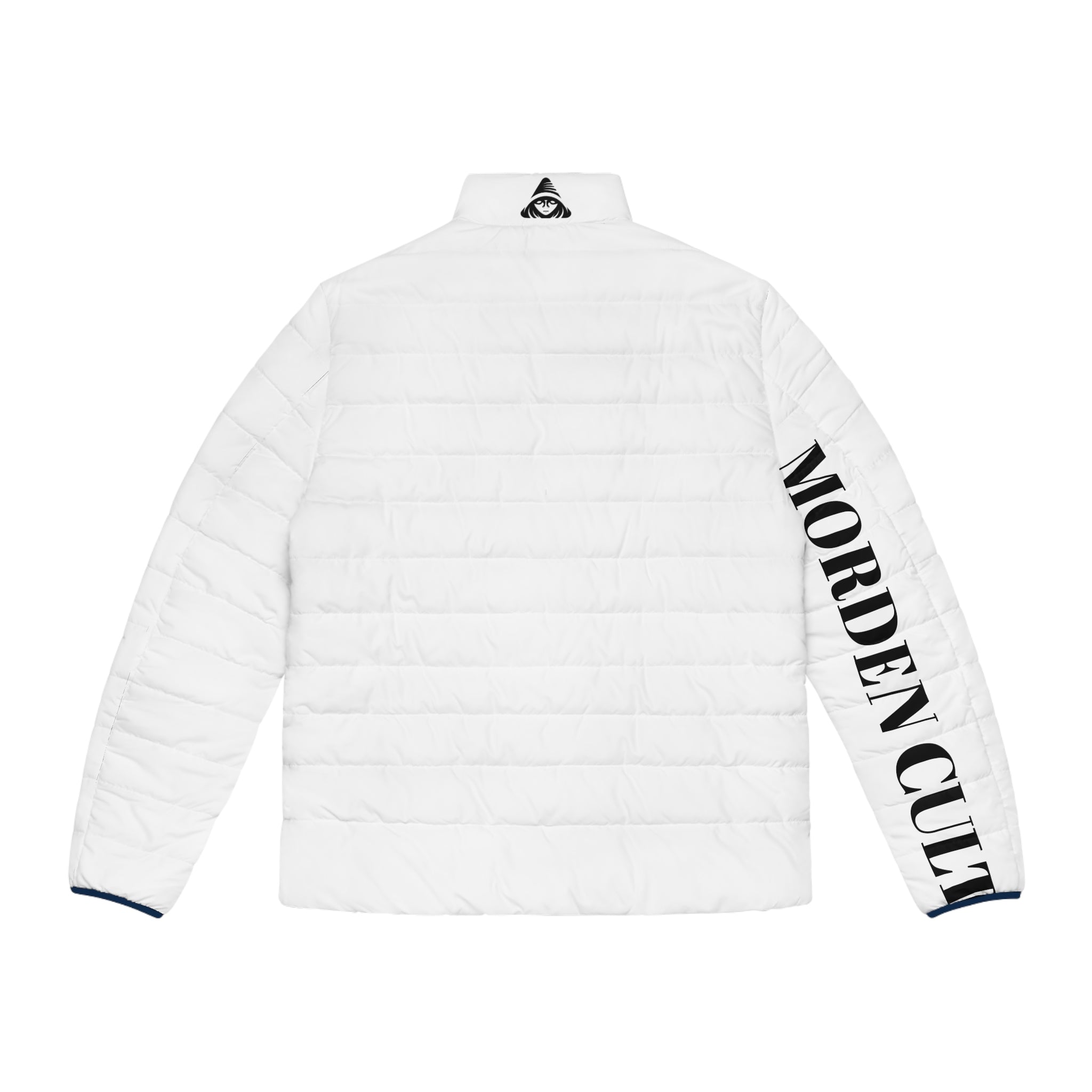 Morden Cult Men's Quilted Puffer Jacket — Bold Sleeve Logo Winter Coat